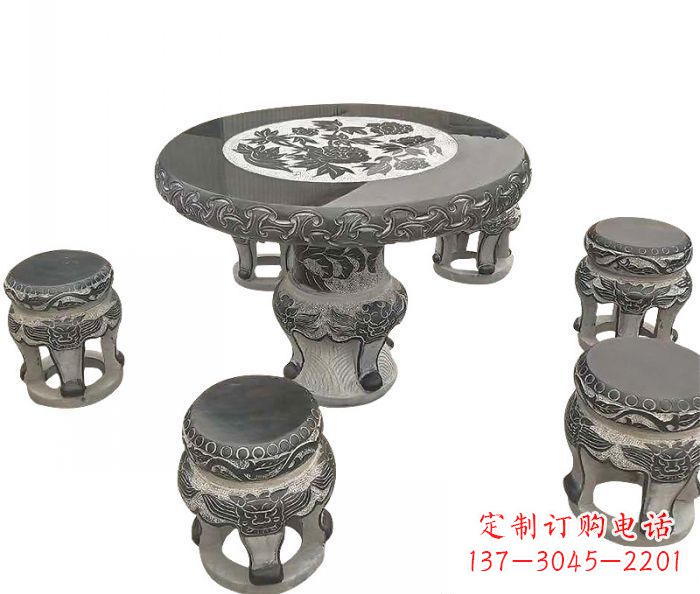 聊城仿古圆形石桌凳