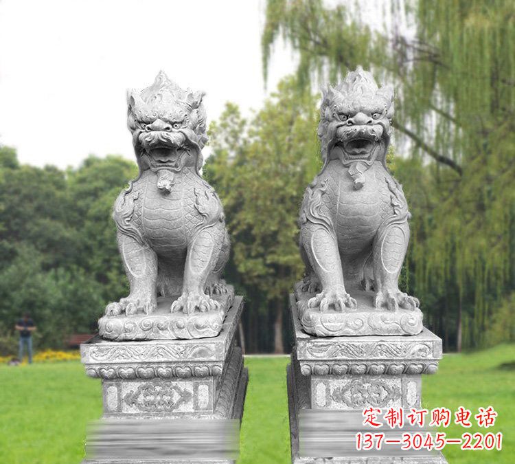 聊城仿古坐式麒麟石雕