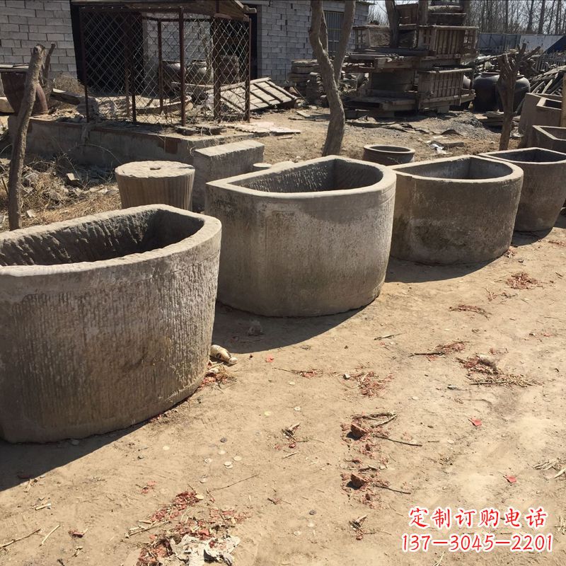 聊城仿古做旧弧形石槽
