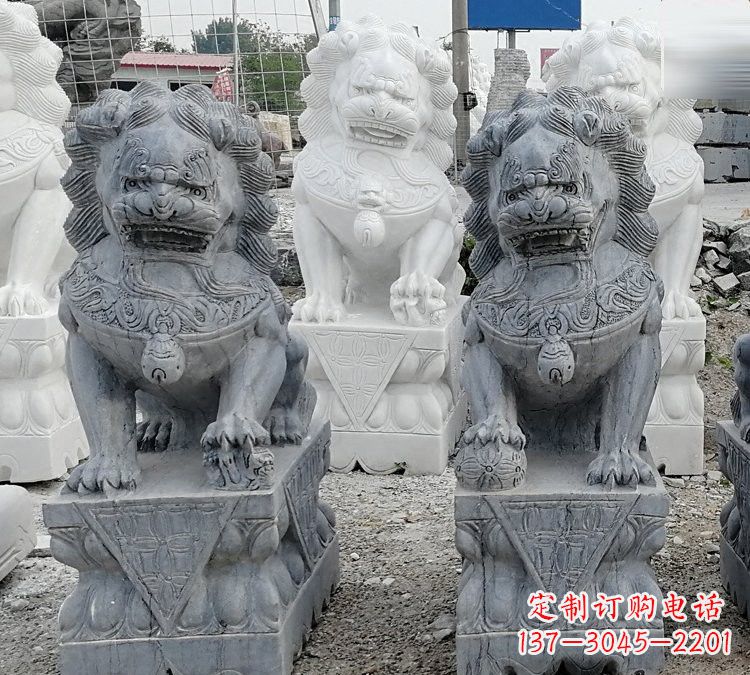 聊城仿古青石狮子塑像