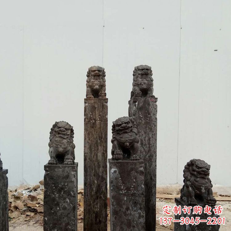 聊城复古风格拴马桩雕塑