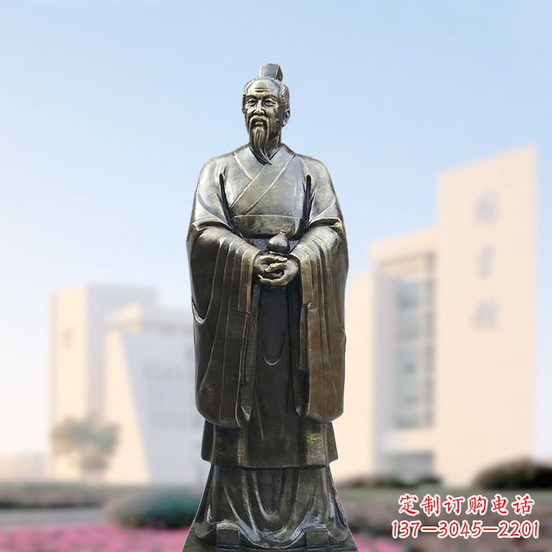 聊城仿铜玻璃钢扁鹊雕塑