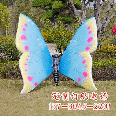 聊城蓝白双色蝴蝶雕塑