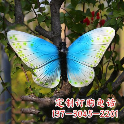 聊城精致风韵,蓝白蝴蝶雕塑