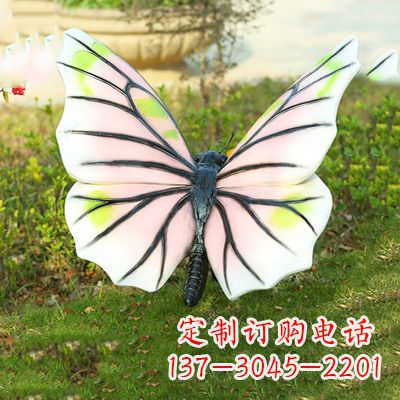 聊城浅粉白色仿真蝴蝶雕塑