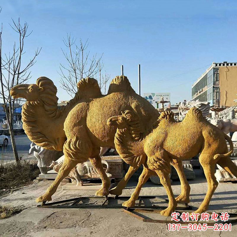 聊城精美玻璃钢骆驼雕塑