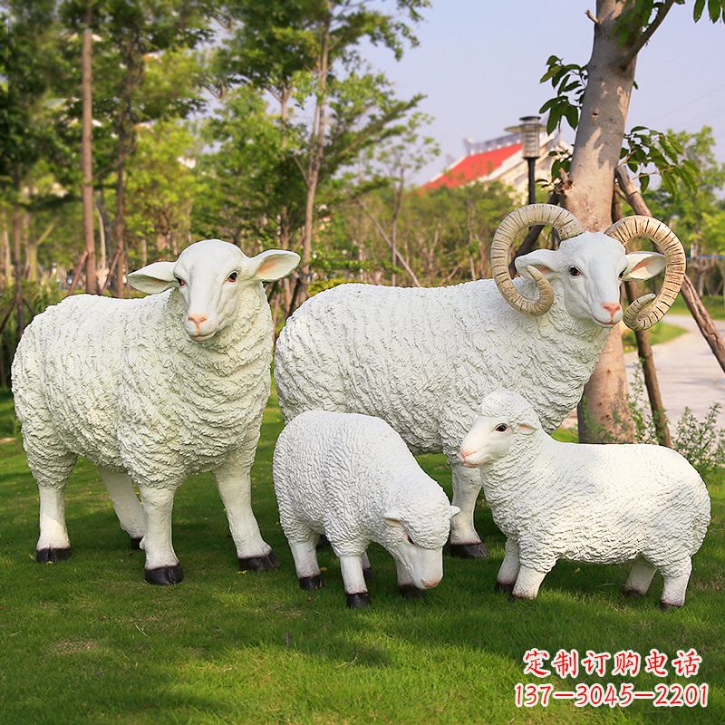 聊城仿真绵羊雕塑-农家院庭院仿真动物摆件