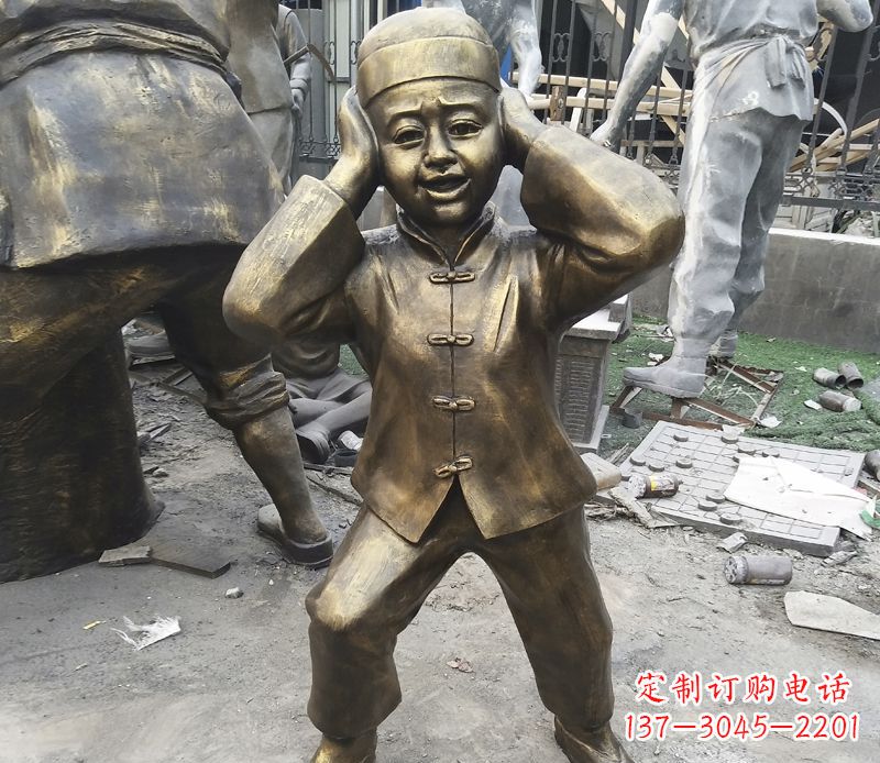 聊城儿童放鞭炮铜雕