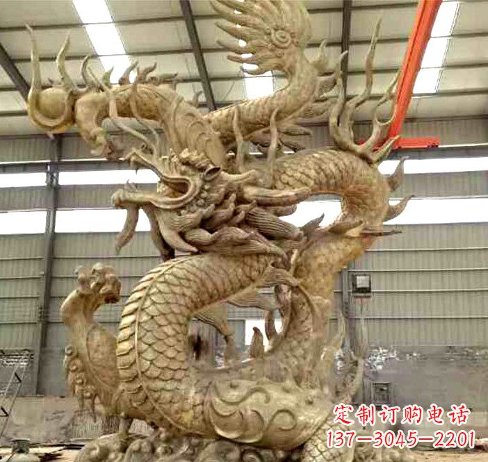 聊城精美铜龙雕塑