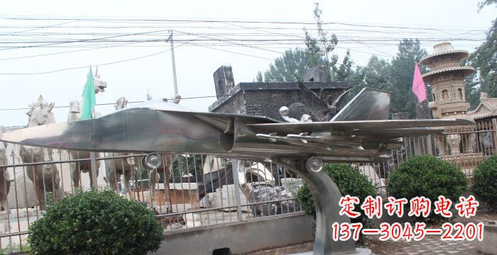 聊城中领雕塑精美不锈钢飞机雕塑