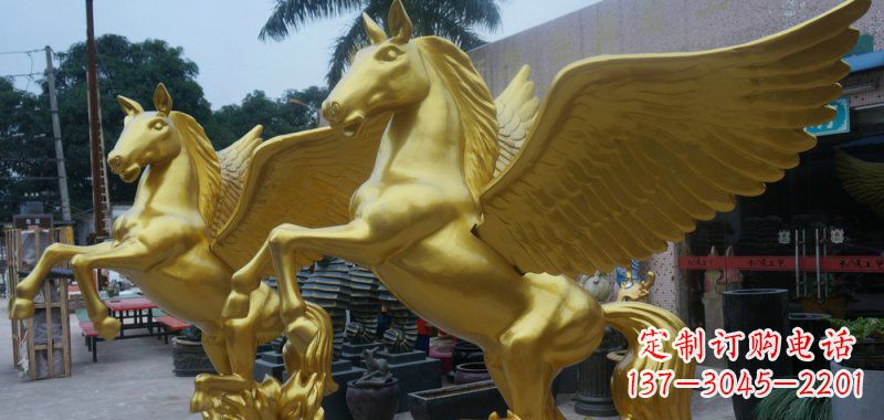 聊城飞马玻璃钢仿铜动物雕塑