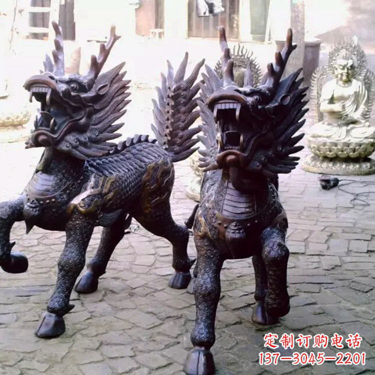 聊城风水麒麟公司雕塑摆件