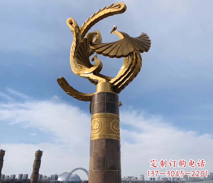 聊城凤凰华表铜雕