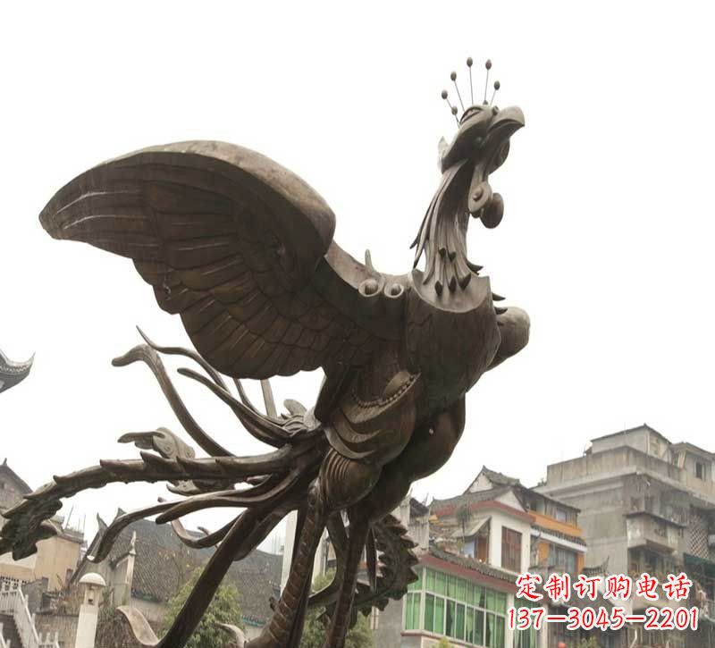 聊城凤凰展翅铜雕