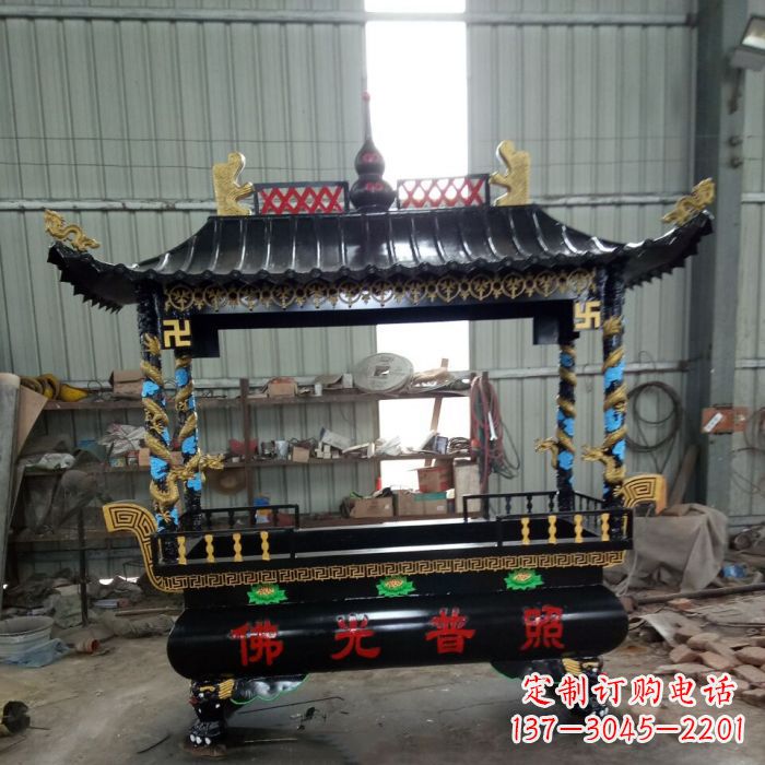聊城精美绝伦的浮雕龙纹铜香炉雕塑