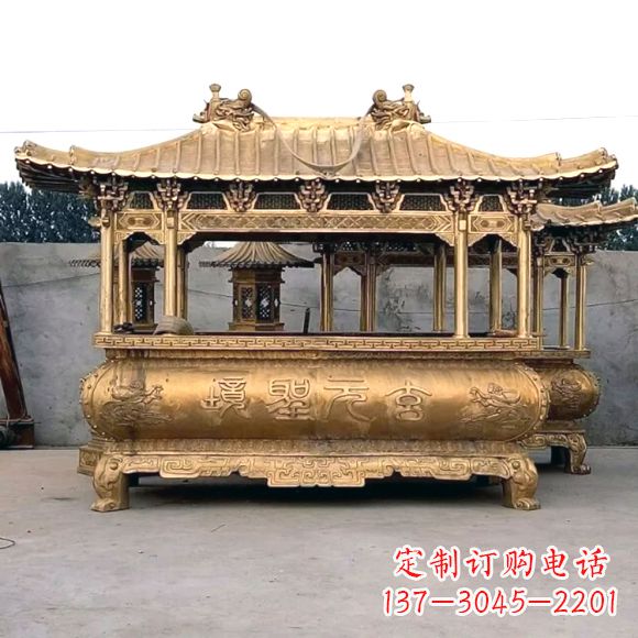 聊城三足铜香炉雕塑