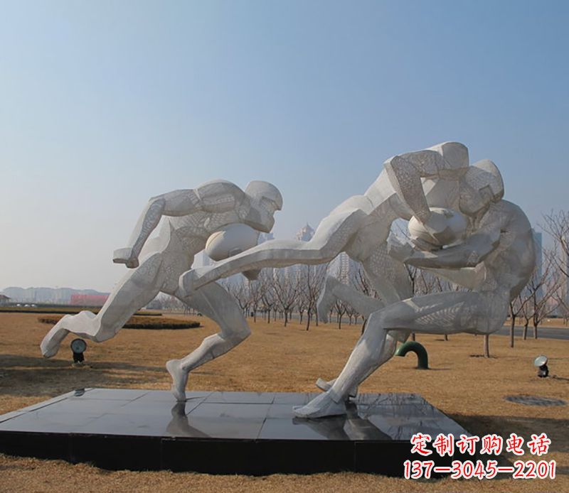 聊城不锈钢橄榄球体育雕塑