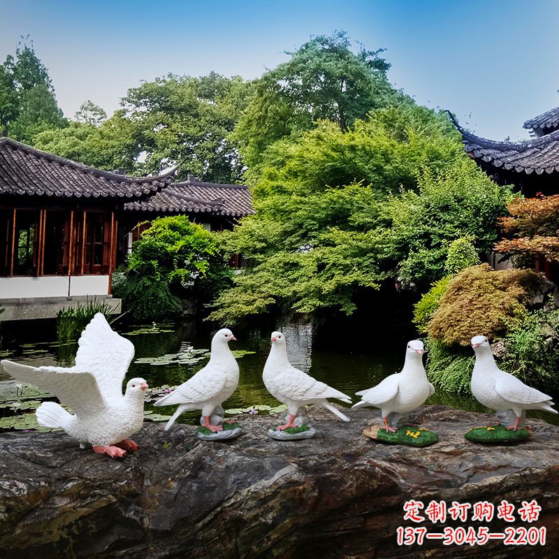 聊城令人惊艳的鸽子雕塑