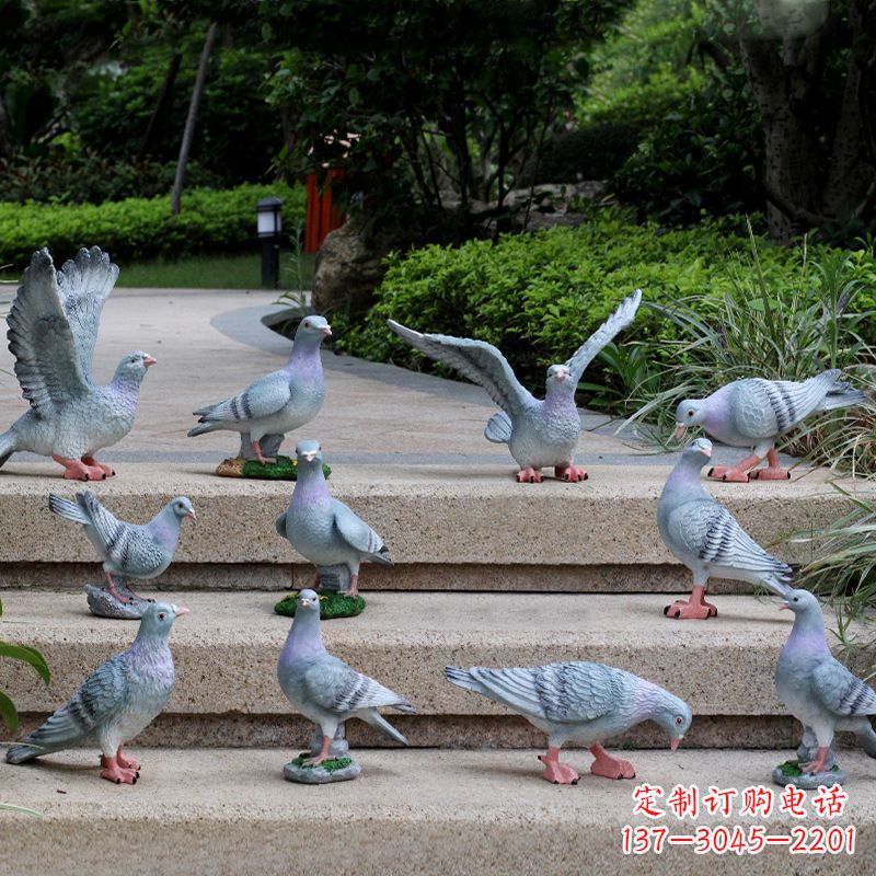 聊城鸽子兔子猴子大象雕塑