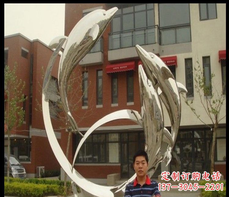 聊城精细不锈钢海豚雕塑