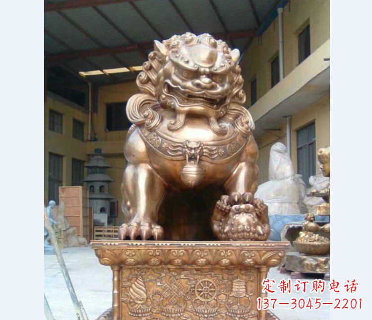 聊城精致装饰型汇丰狮子铜雕塑