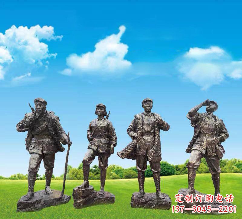 聊城青铜雕刻-八路军战士雕塑