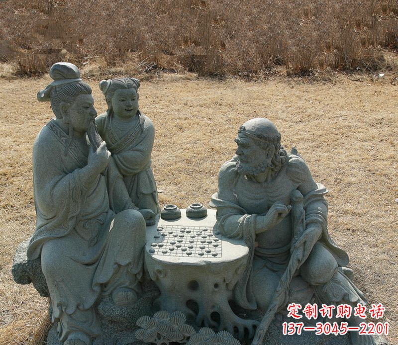 聊城八仙下棋铜雕塑