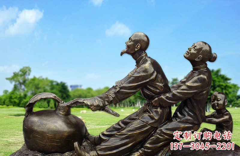 聊城和谐之美,铜雕萝卜雕塑