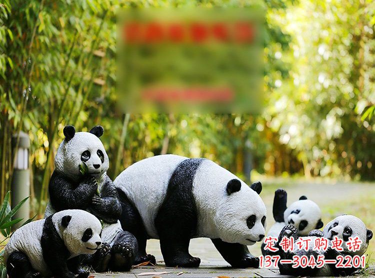 聊城玻璃钢仿真熊猫雕塑