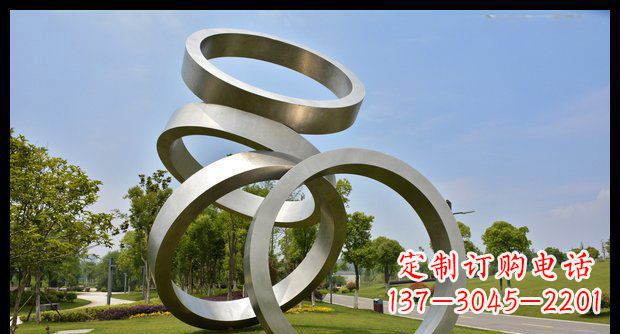 聊城铭记匠心的不锈钢折叠圆环景观雕塑