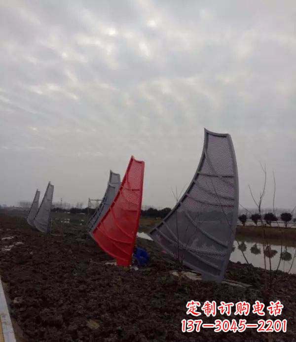 聊城不锈钢抽象帆船雕塑