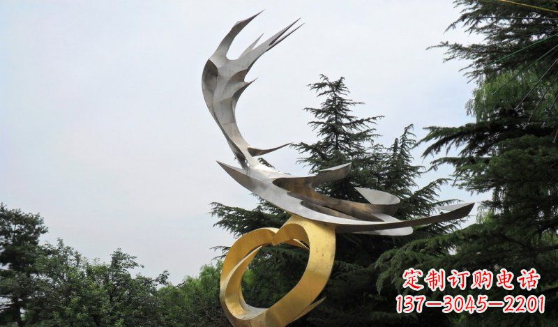 聊城精美雕刻石膏抽象凤凰雕塑