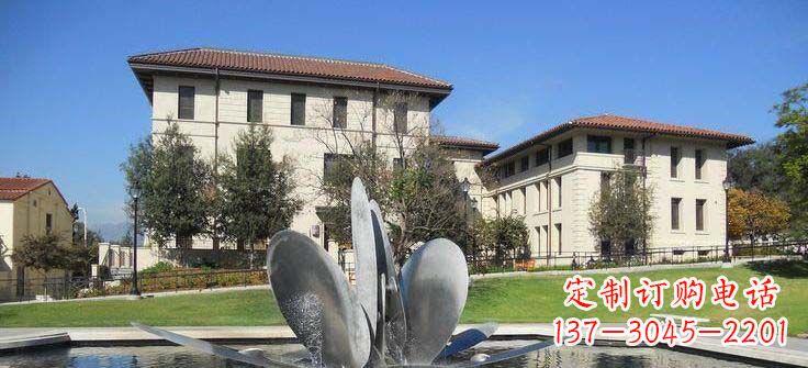 聊城抽象花朵不锈钢喷泉雕塑
