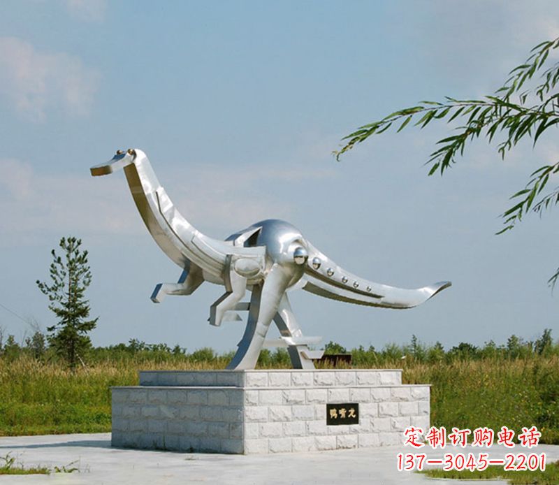 聊城特大不锈钢抽象恐龙雕塑