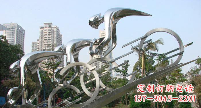 聊城不锈钢自行车抽象雕塑
