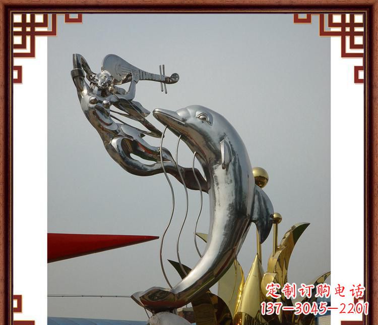 聊城活力满满的海豚雕塑