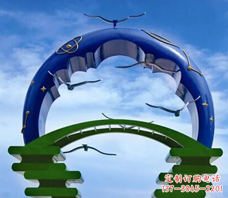 聊城不锈钢帝王拱景观雕塑