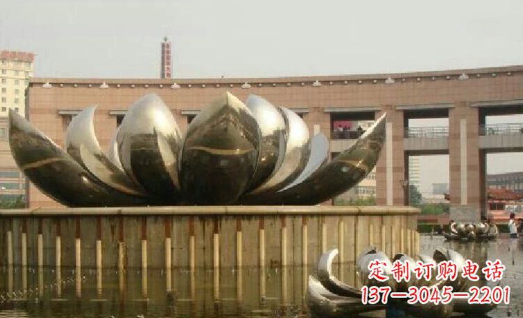 聊城廊中领雕塑优质的不锈钢荷花雕塑
