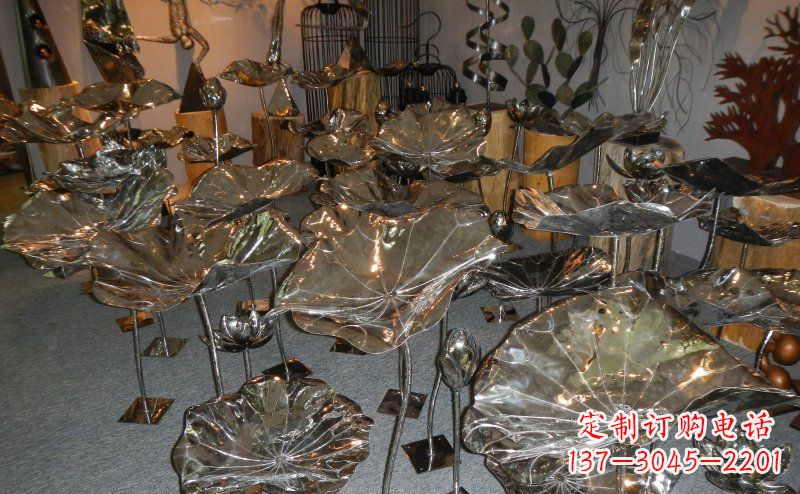 聊城抛光不锈钢荷叶雕塑