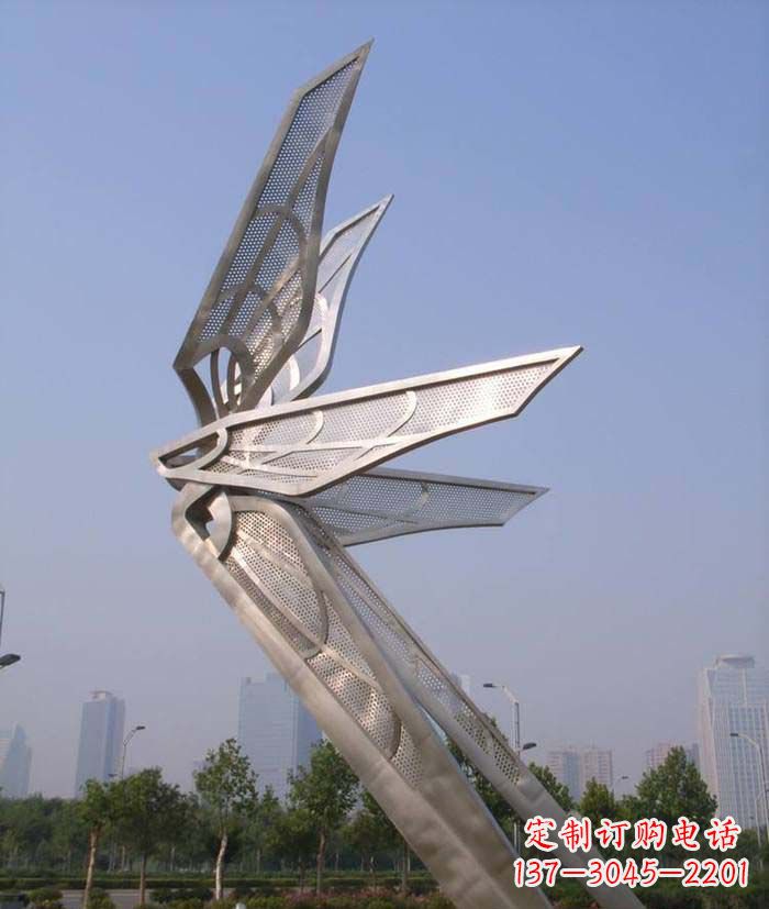 聊城大型不锈钢蝴蝶翅膀雕塑