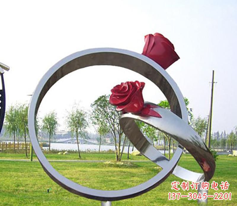 聊城不锈钢景观婚戒雕塑