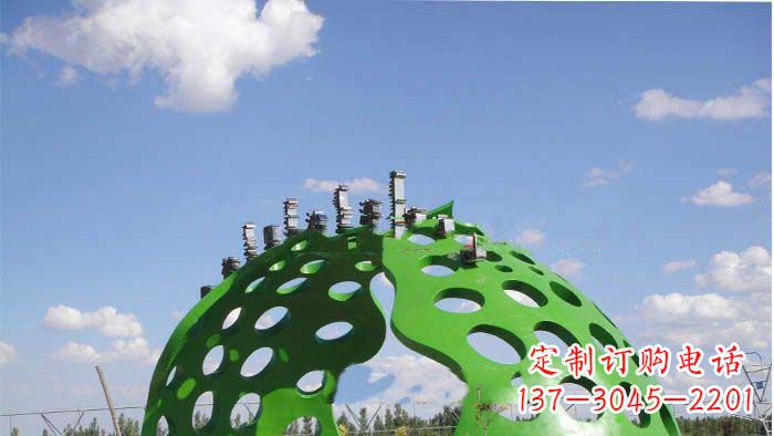 聊城约克公园不锈钢镂空半圆拱门雕塑