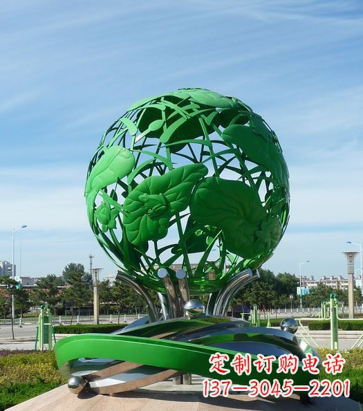 聊城不锈钢镂空荷叶青蛙雕塑