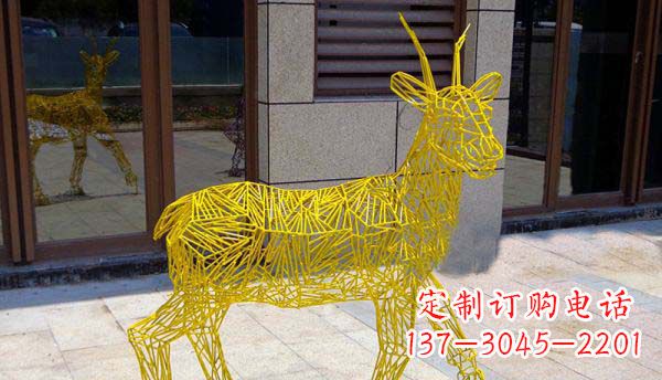 聊城梦幻般的不锈钢小鹿大理石塑像