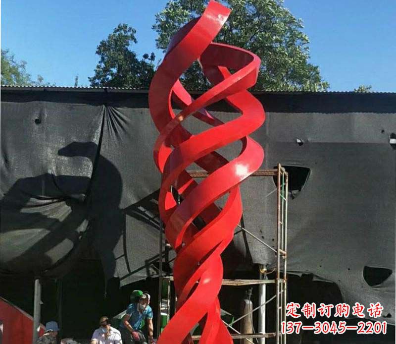 聊城高端不锈钢螺旋飘带景观雕塑
