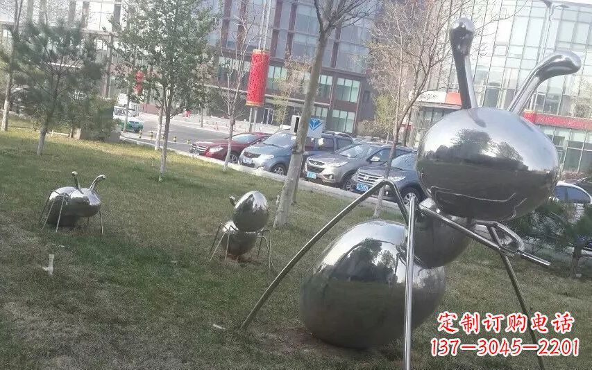 聊城中领雕塑—不锈钢蚂蚁雕塑