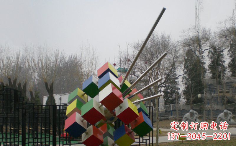 聊城不锈钢魔方雕塑,玩转您的公园
