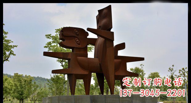 聊城不锈钢人骑老虎雕塑