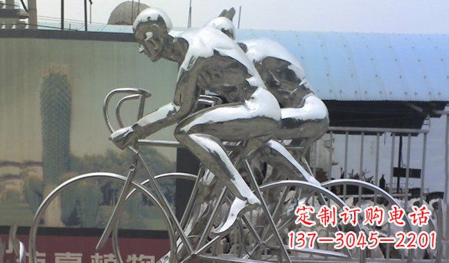聊城不锈钢骑行自行车雕塑