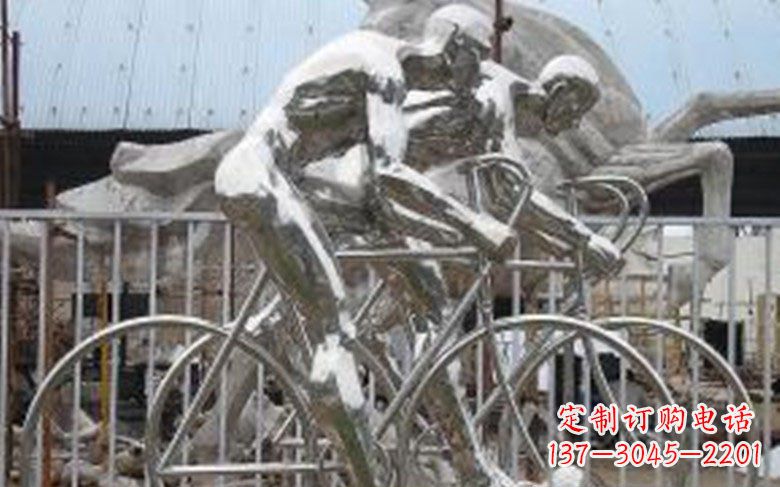 聊城铸造不锈钢骑自行车景观雕塑